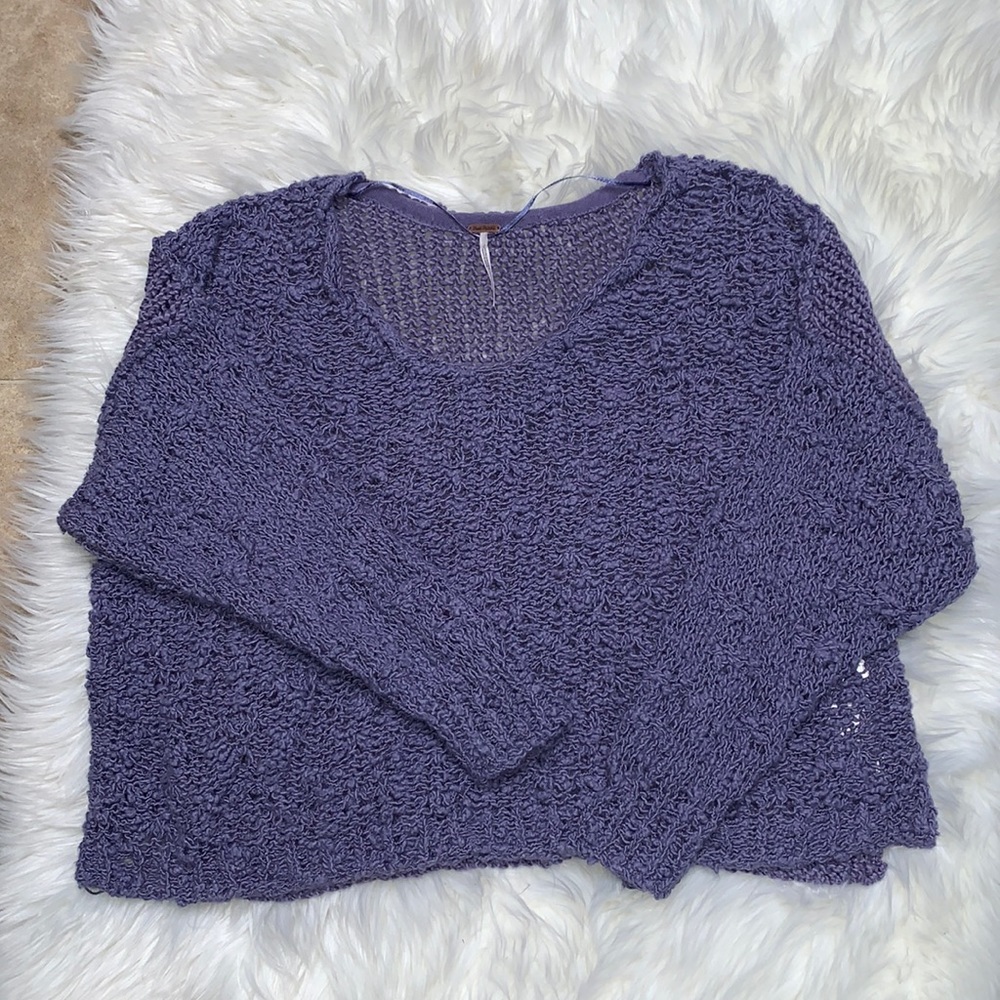 FREE PEOPLE Light weight knit crop sweater